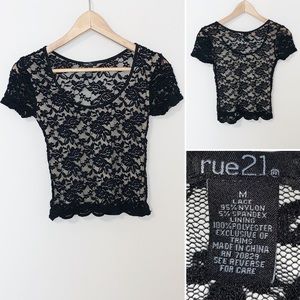 Rue21 Lace Black Blouse - Medium
